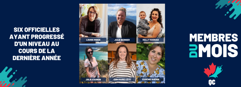 Julie Gagnon, Kelly Haddad, Ann Marie Côté, Julie Bernier, Eugénie Guérin et Louise Rioux sont nos membres du mois de septembre !
