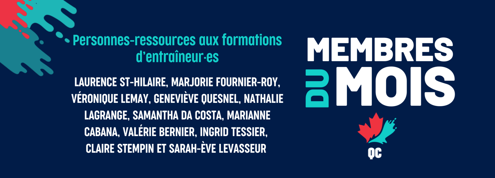 Personnes-ressources aux formations d’entraîneures membres du mois de septembre, présentées par All Tides